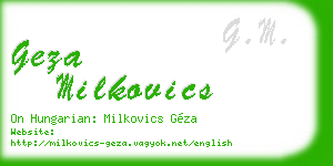 geza milkovics business card